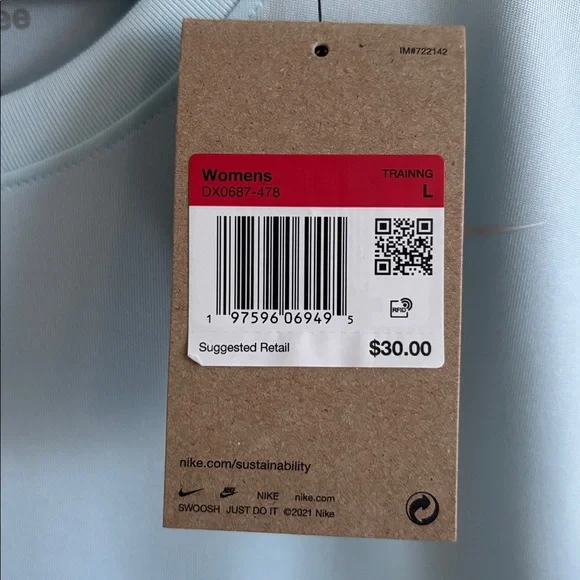 NWT Nike Dri-Fit Womens Training Top L Sky Blue - Picture 12 of 12